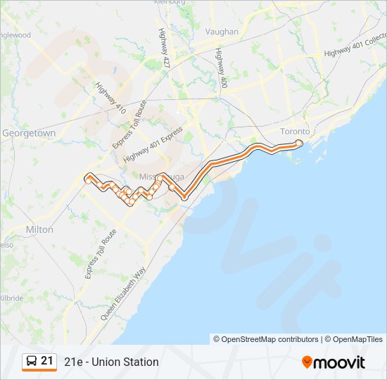 21 Bus Line Map