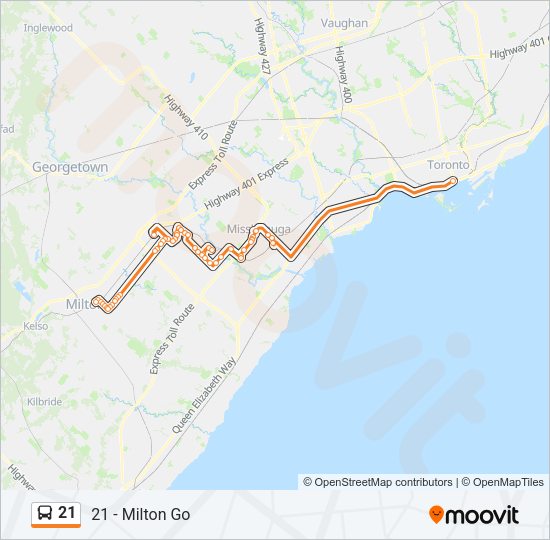 21 Bus Line Map