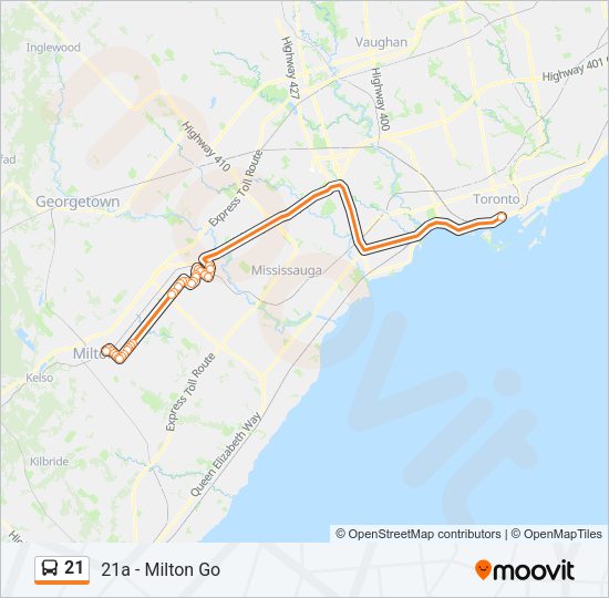 21 Bus Line Map