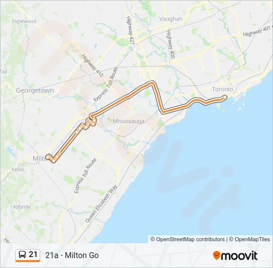 21 Bus Line Map