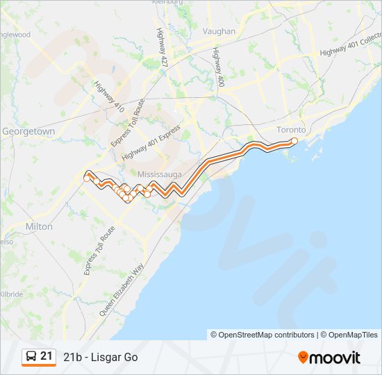 21 Bus Line Map