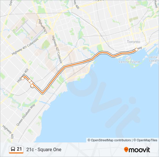 21 Bus Line Map