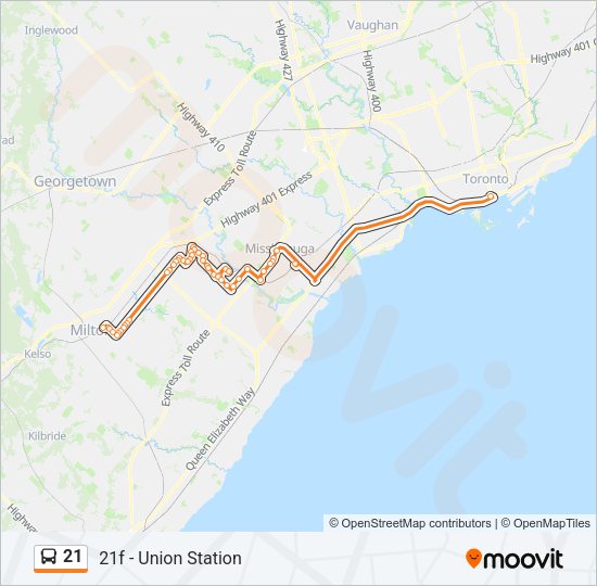 21 Bus Line Map