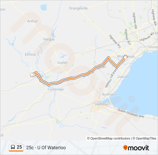 25 Bus Line Map