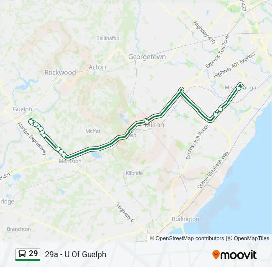 29 Bus Line Map