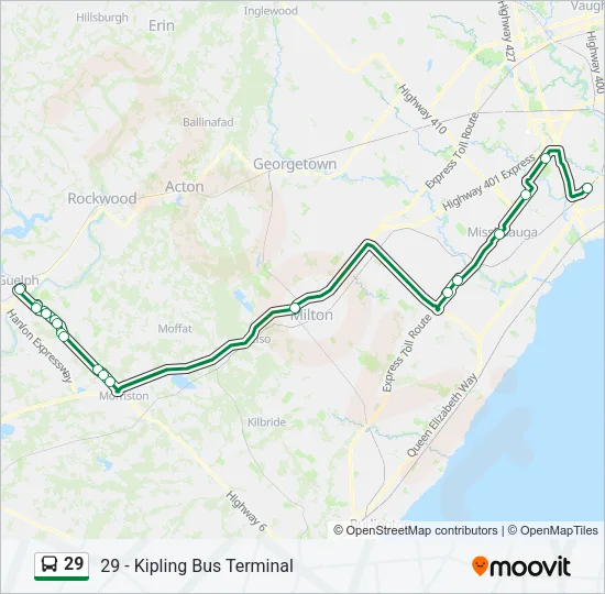 29 Bus Line Map
