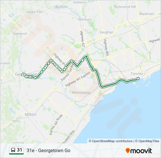 31 Bus Line Map