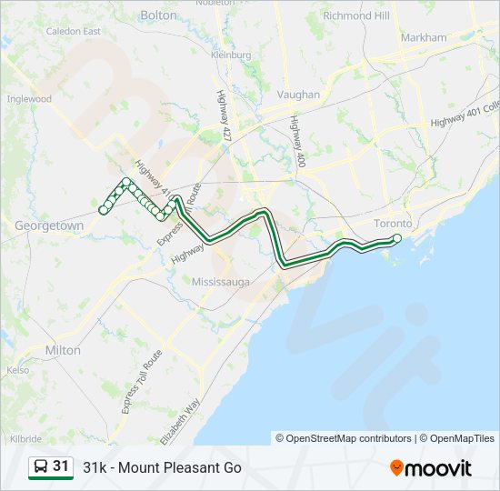 31 Bus Line Map