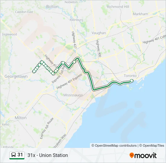 31 Bus Line Map