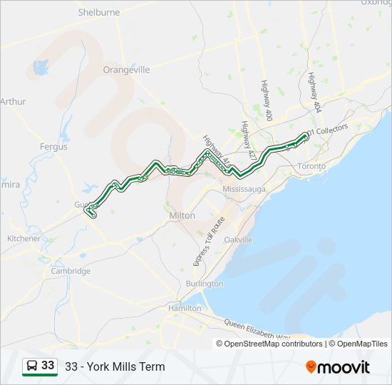 33 Bus Line Map