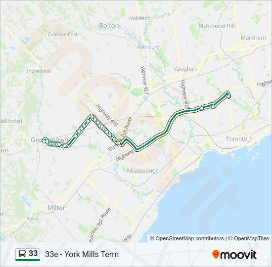 33 bus Line Map