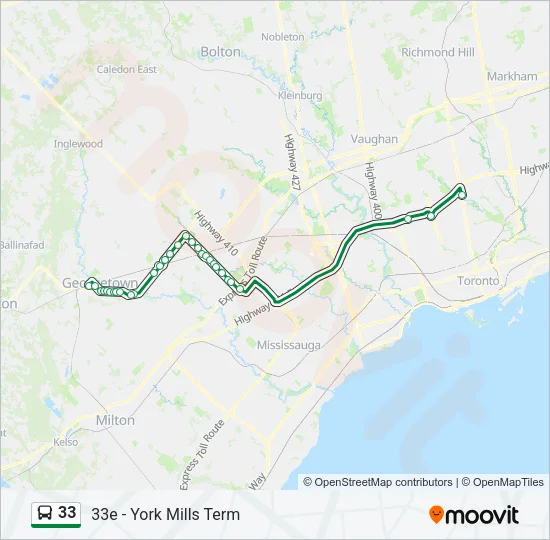 33 Bus Line Map