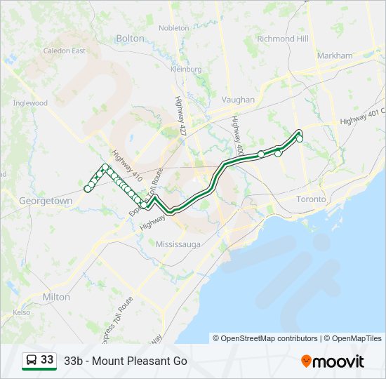 33 Bus Line Map