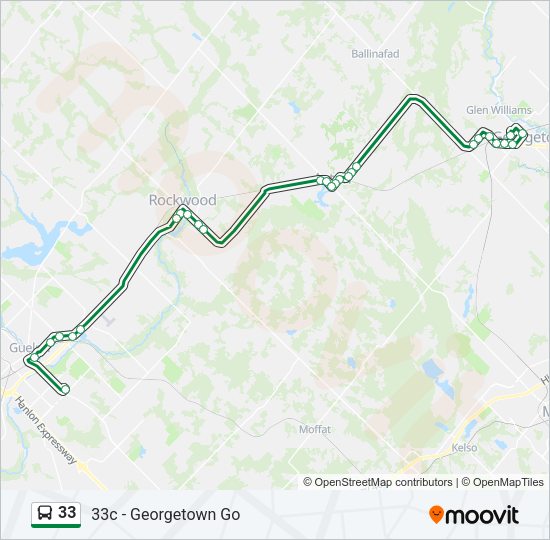 33 Bus Line Map