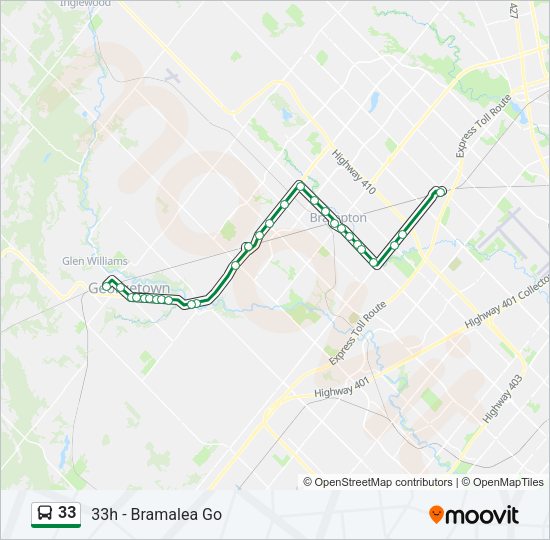 33 Bus Line Map