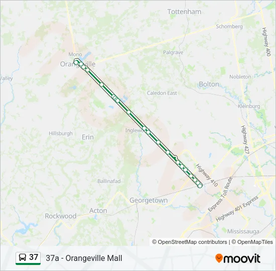 37 Bus Line Map