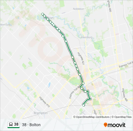38 Bus Line Map