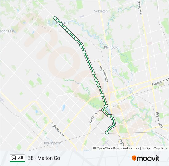 38 Bus Line Map