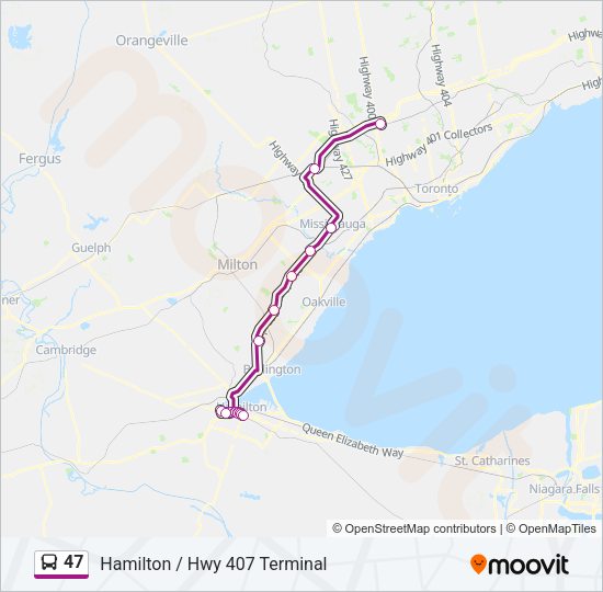 47 Bus Line Map