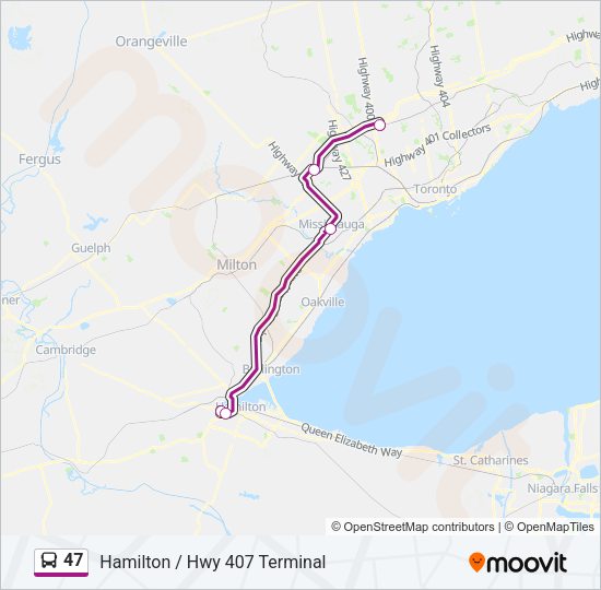 47 Bus Line Map