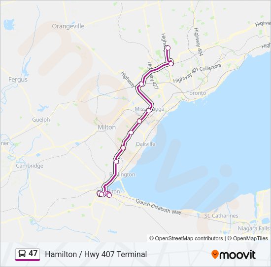 47 Bus Line Map