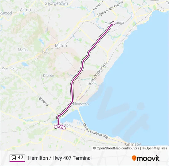 47 Bus Line Map