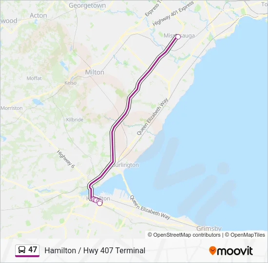 47 Bus Line Map