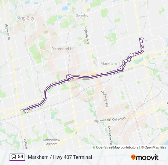 54 Bus Line Map