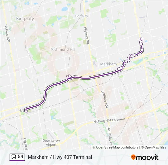 54 Bus Line Map