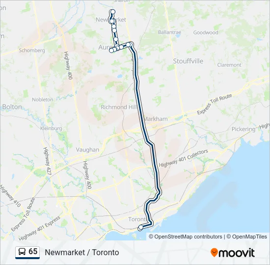 65 Bus Line Map
