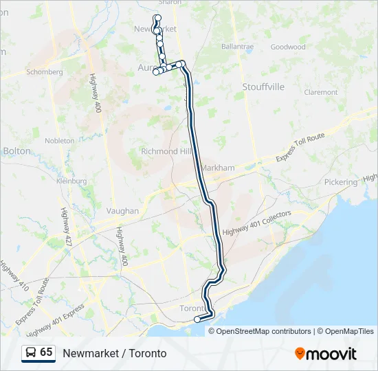 65 Bus Line Map