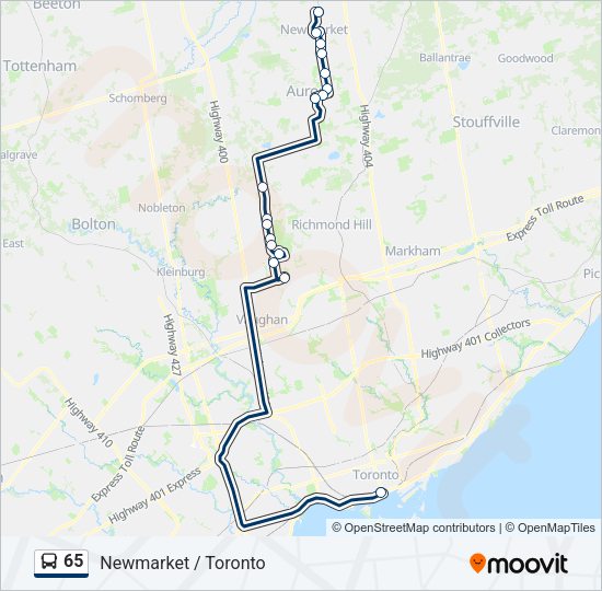 65 Bus Line Map