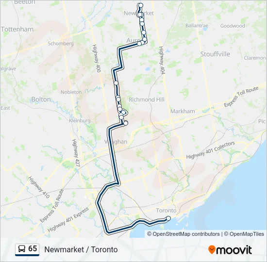 65 Bus Line Map