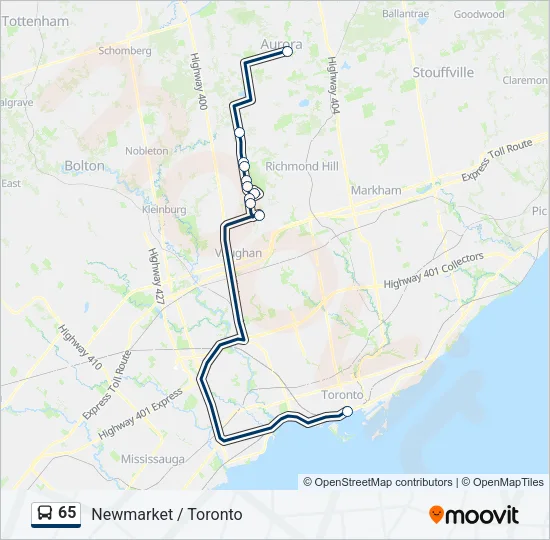 65 Bus Line Map