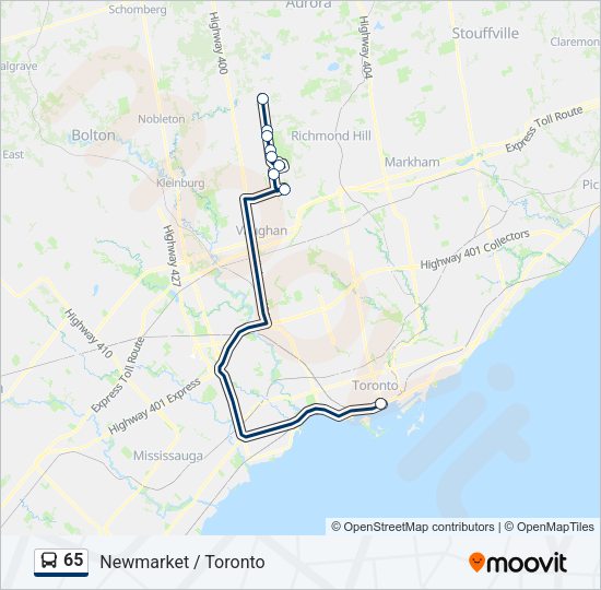 65 Bus Line Map