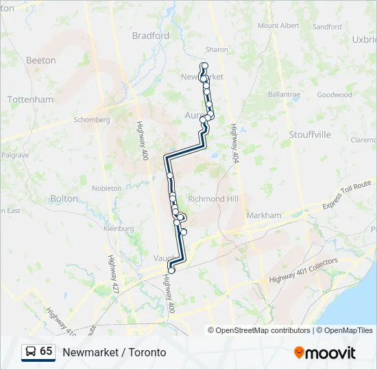 65 Bus Line Map