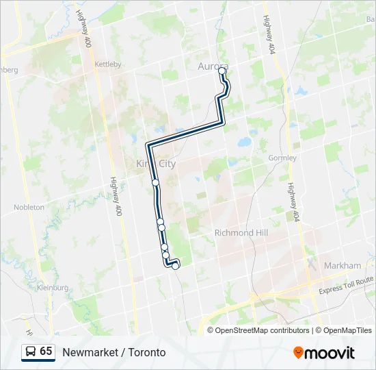 65 Bus Line Map