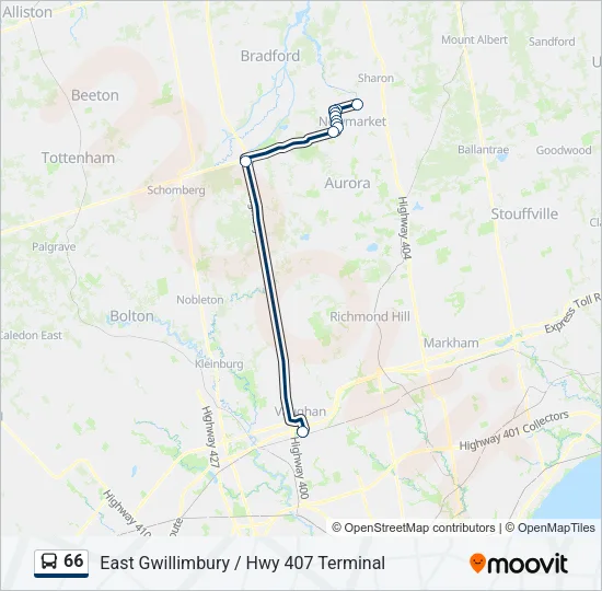 66 Bus Line Map
