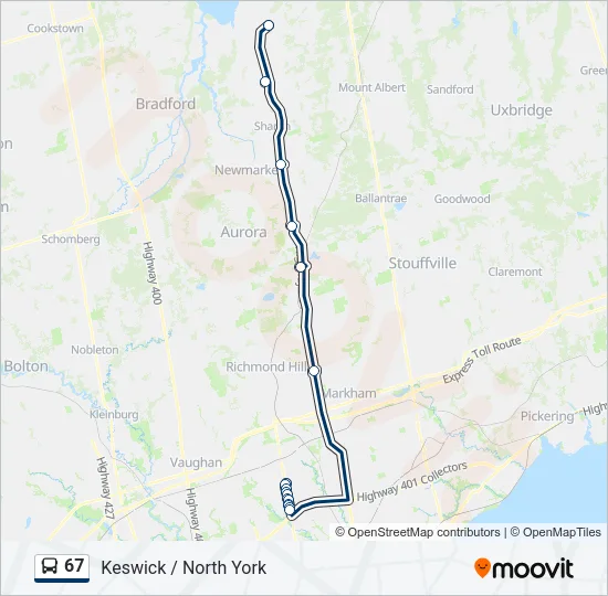 67 Bus Line Map