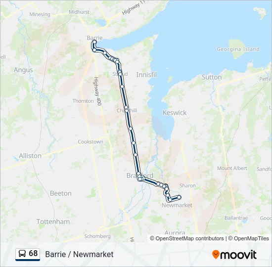 68 Bus Line Map