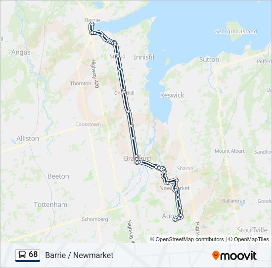 68 Bus Line Map