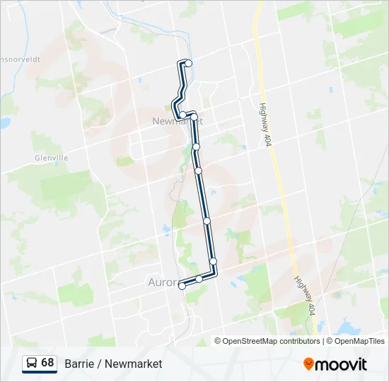 68 Bus Line Map
