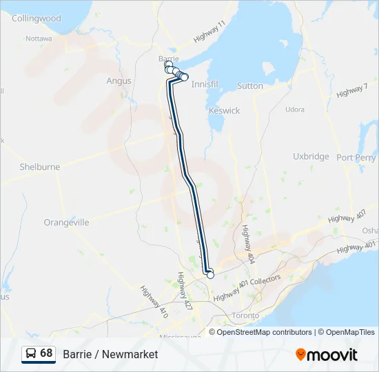 68 Bus Line Map