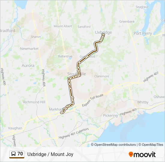 70 Bus Line Map