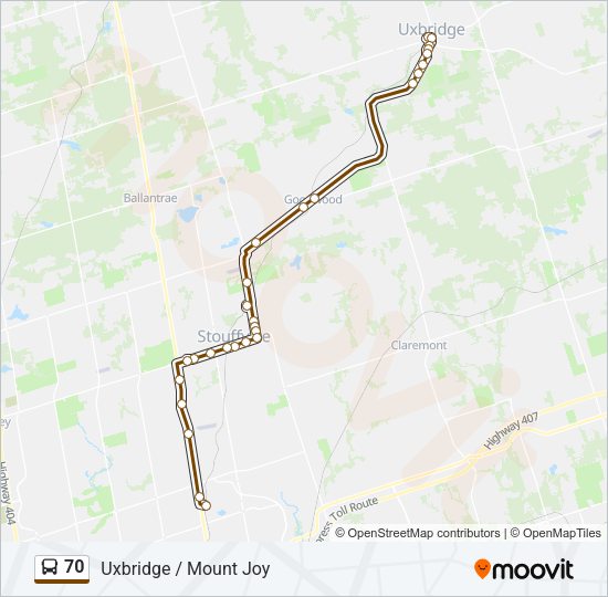 70 Bus Line Map