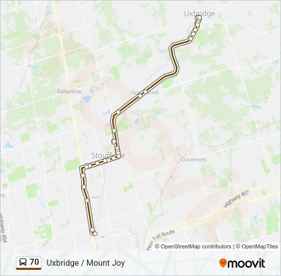 70 Bus Line Map