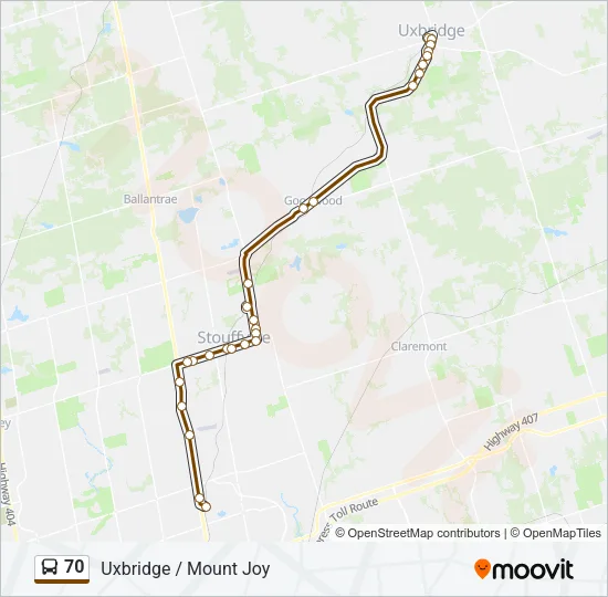 70 Bus Line Map