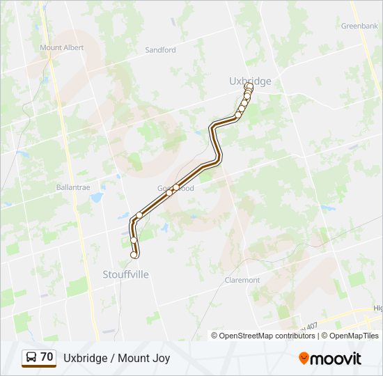 70 bus Line Map