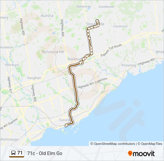 71 Bus Line Map