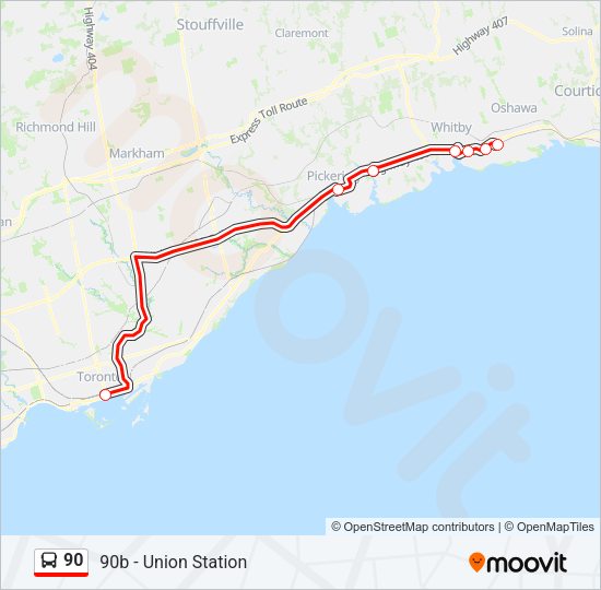 90 bus Line Map